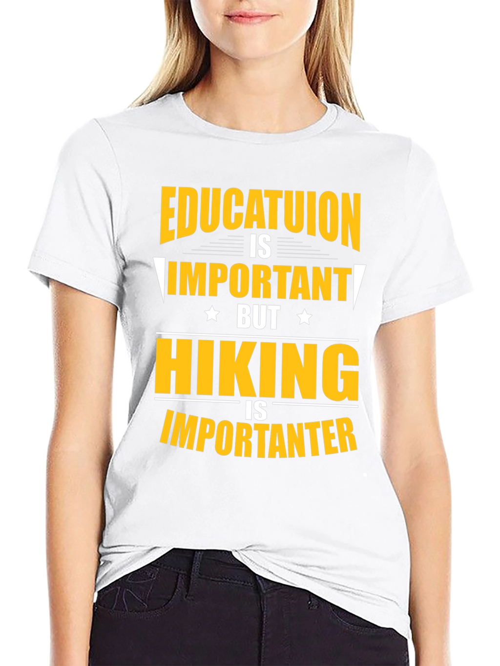 Funny Hiking T-Shirt - Education vs. Hiking