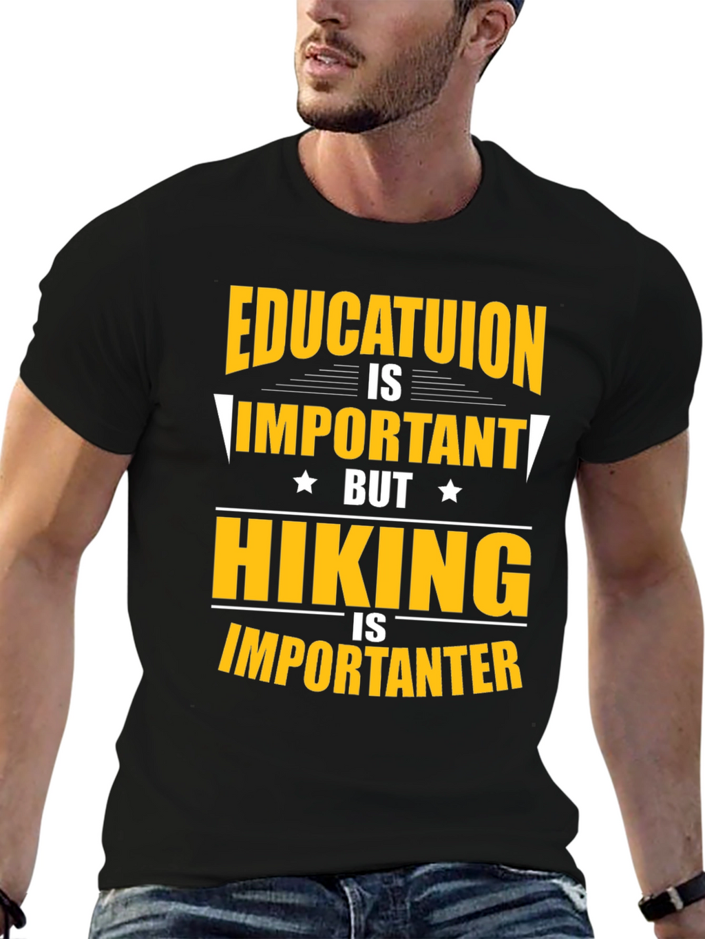 Funny Hiking T-Shirt - Education vs. Hiking