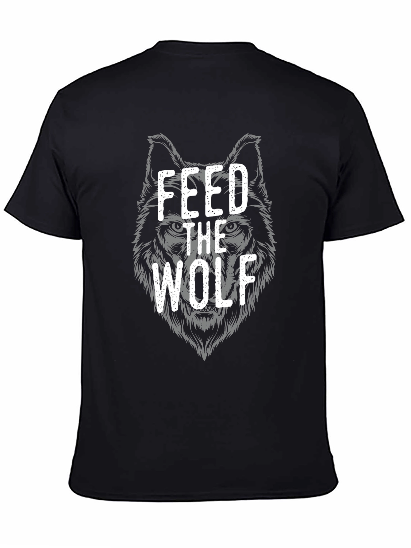 Feed The Wolf Graphic Tee - Black Cotton T-Shirt