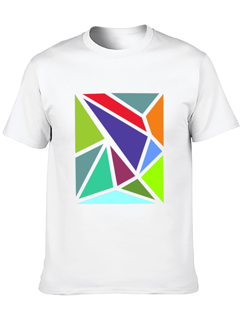 Geometric Triangle Art Black T-Shirt