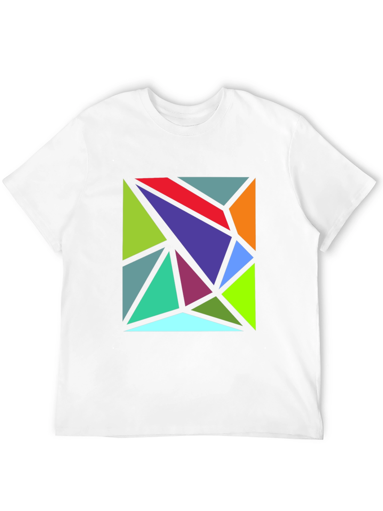 Geometric Triangle Art Black T-Shirt