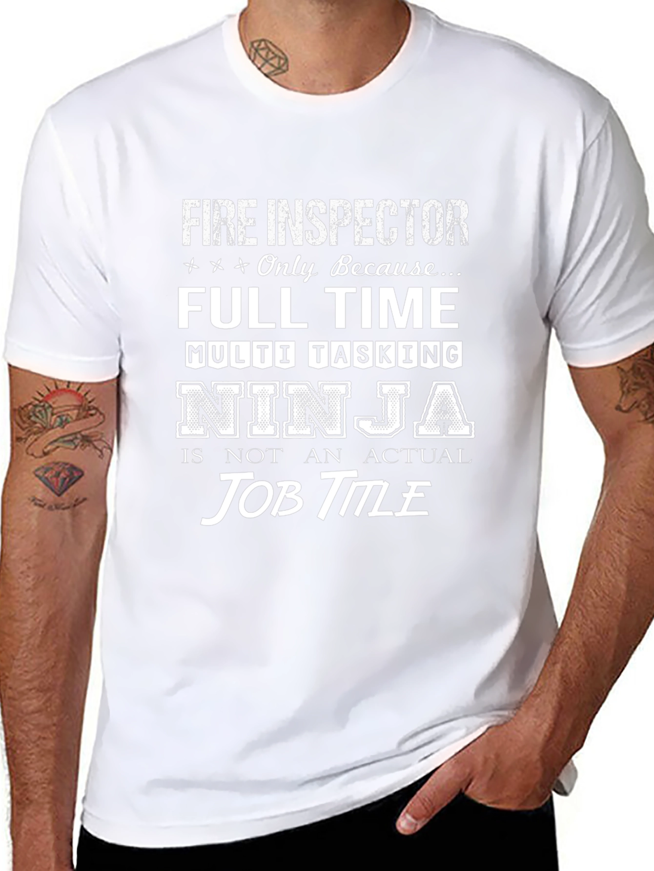 Fire Inspector Full Time Ninja T-Shirt
