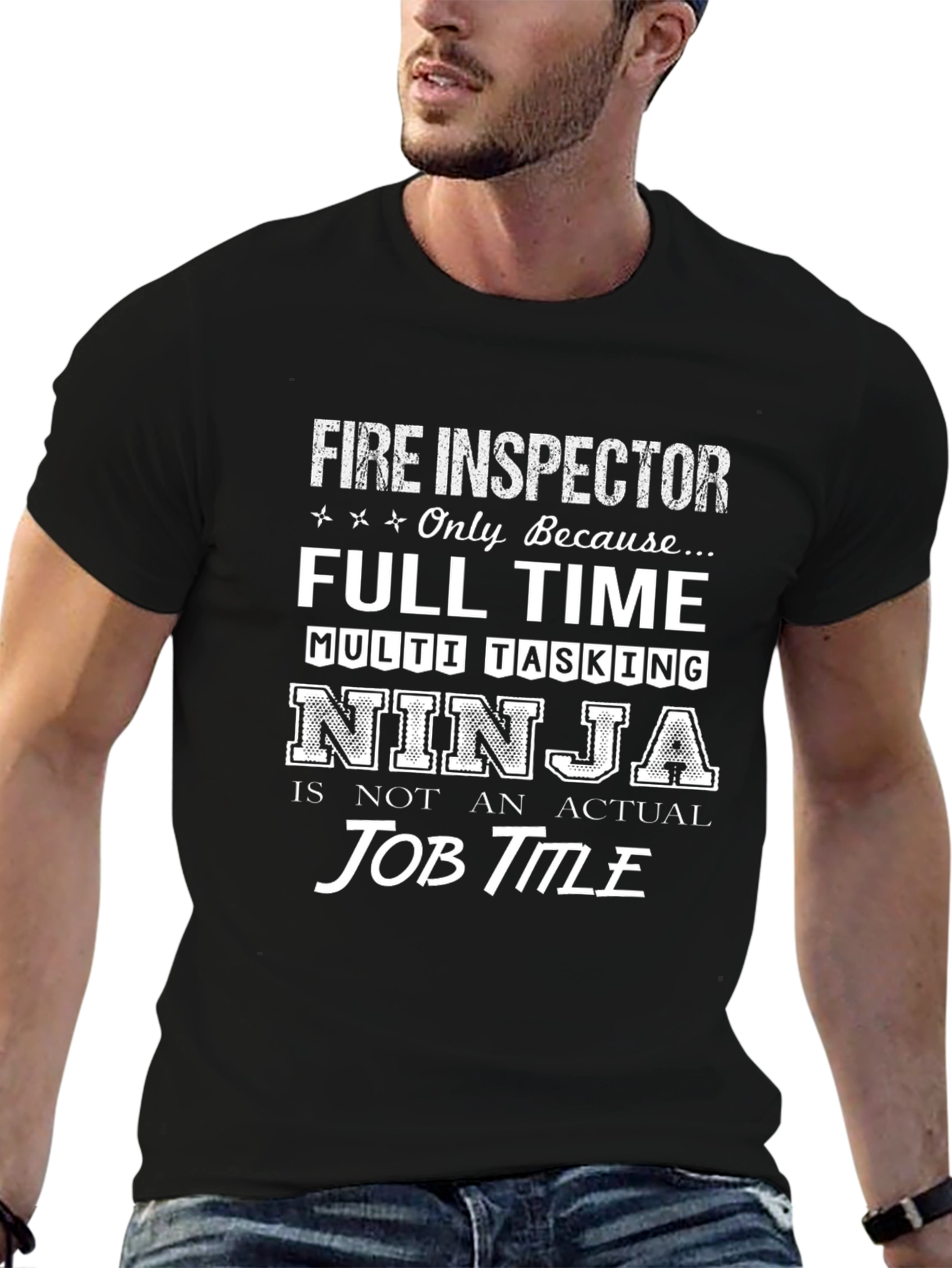 Fire Inspector Full Time Ninja T-Shirt