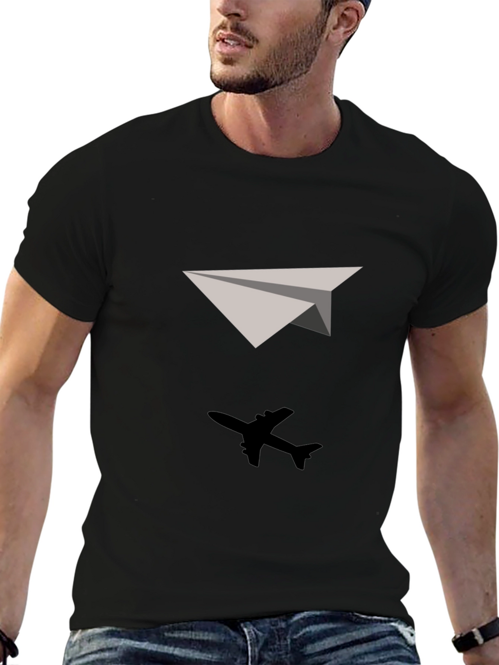 Black Airplane T-Shirt - Soaring Style