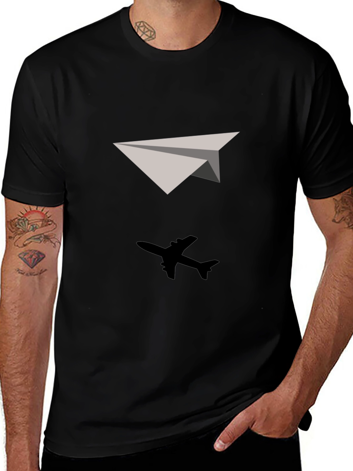Black Airplane T-Shirt - Soaring Style