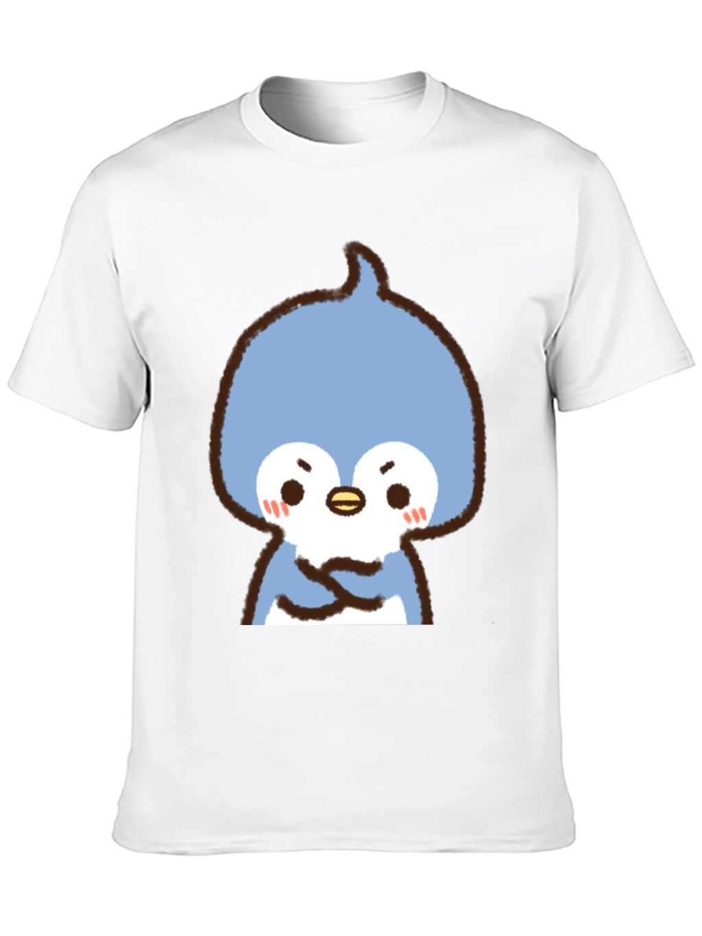 Cute Cartoon Penguin Graphic Tee - Black
