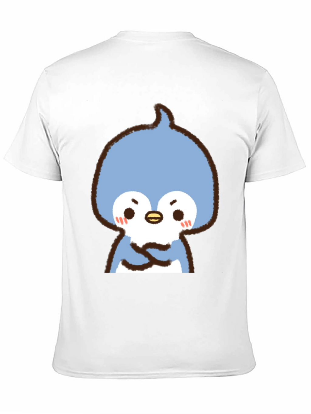 Cute Cartoon Penguin Graphic Tee - Black