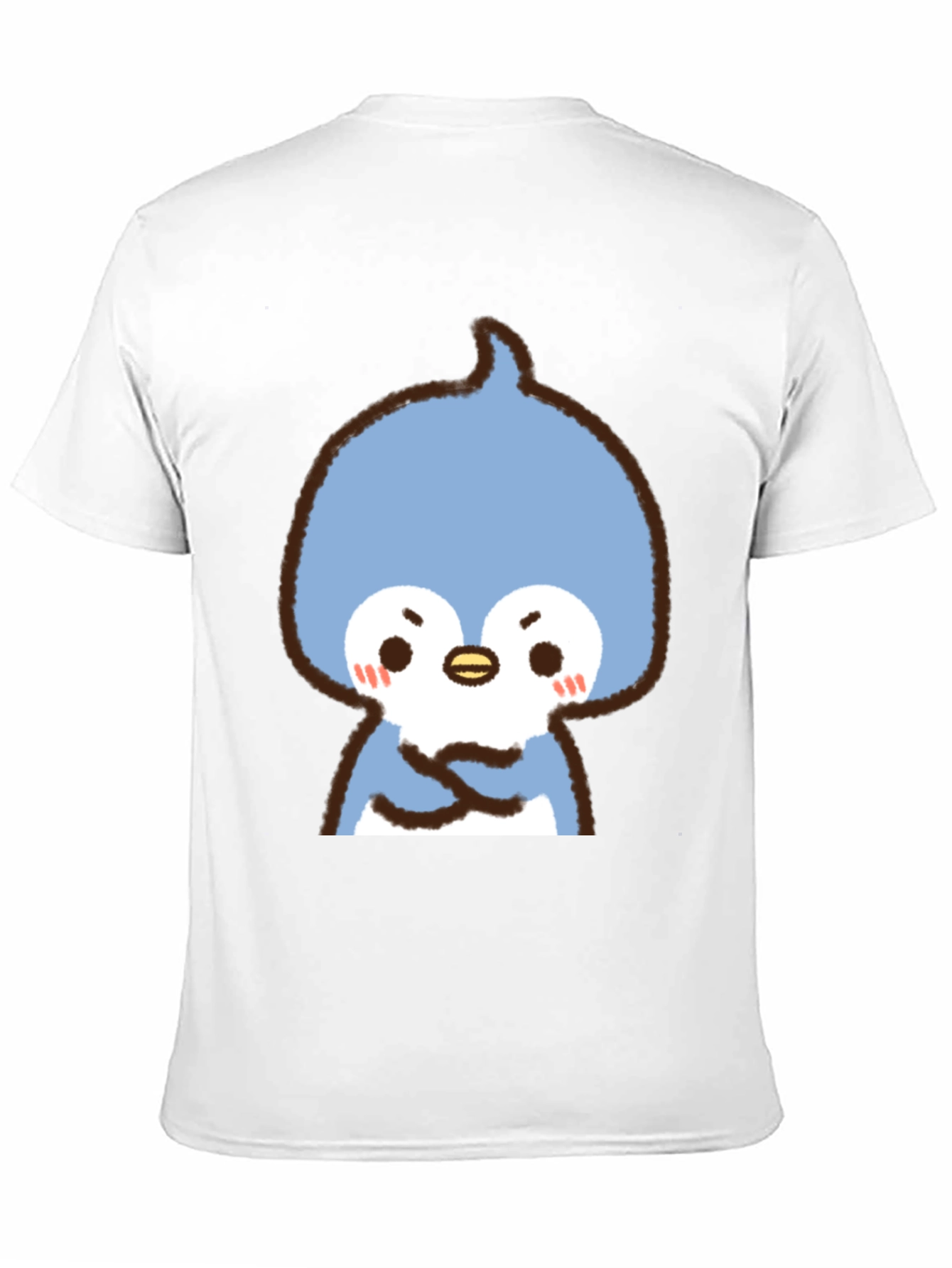 Cute Cartoon Penguin Graphic Tee - Black