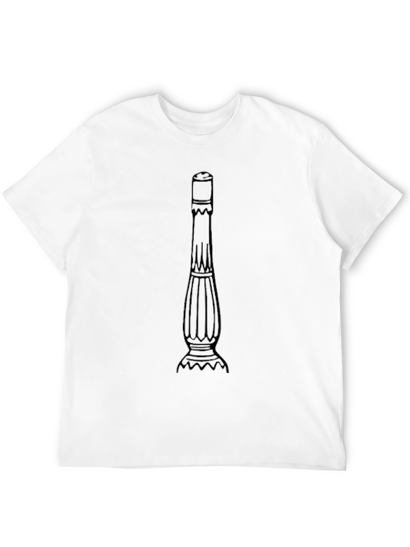 Mens Black T-Shirt with Column Graphic