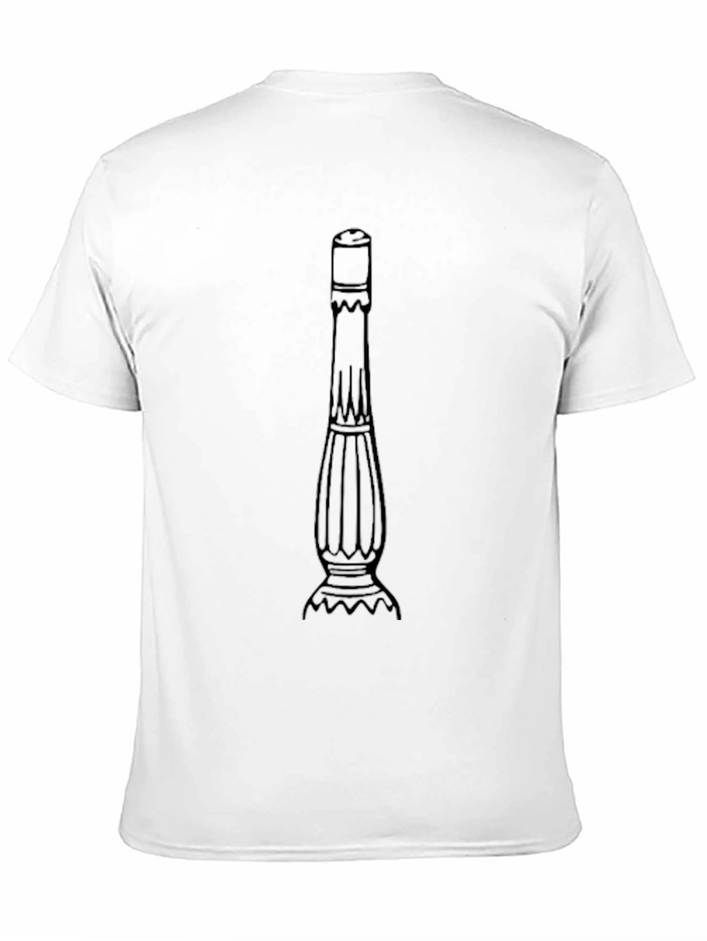 Mens Black T-Shirt with Column Graphic