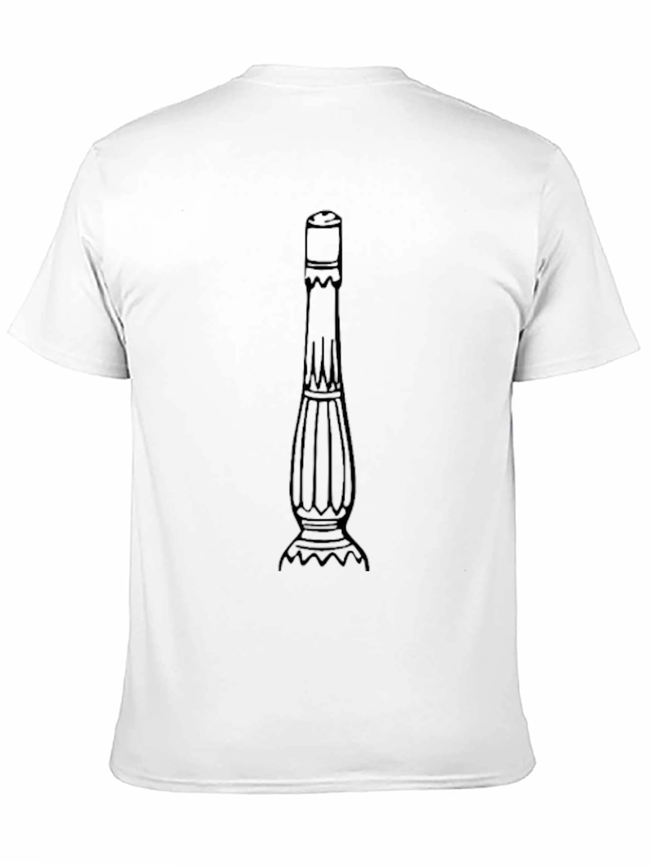 Mens Black T-Shirt with Column Graphic