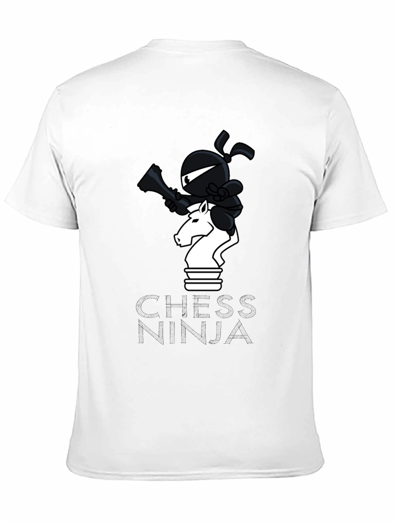 Chess Ninja Graphic Tee - Unique Black Cotton T-Shirt