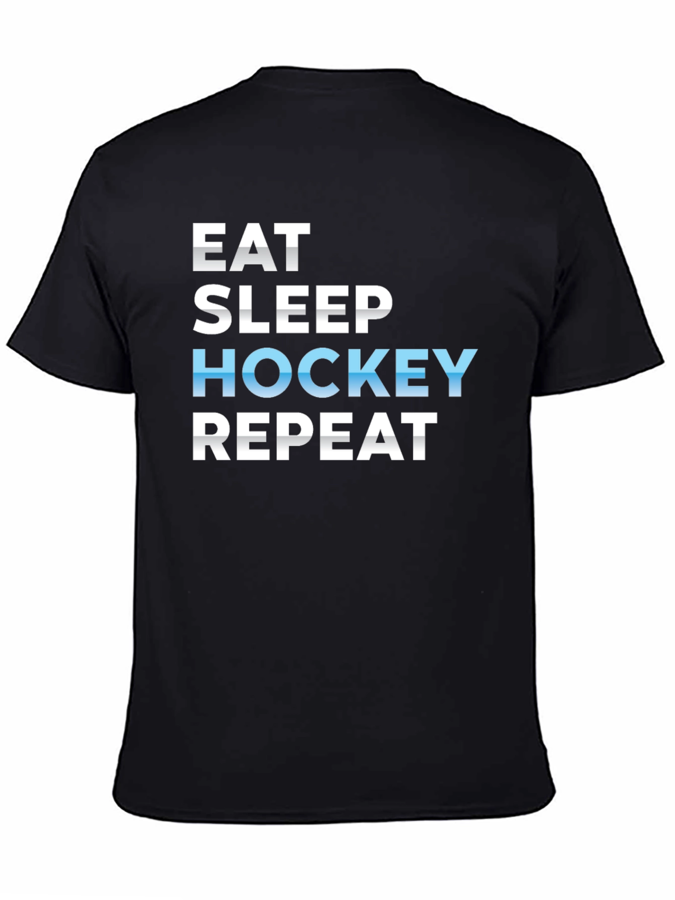 Eat Sleep Hockey Repeat Black T-Shirt