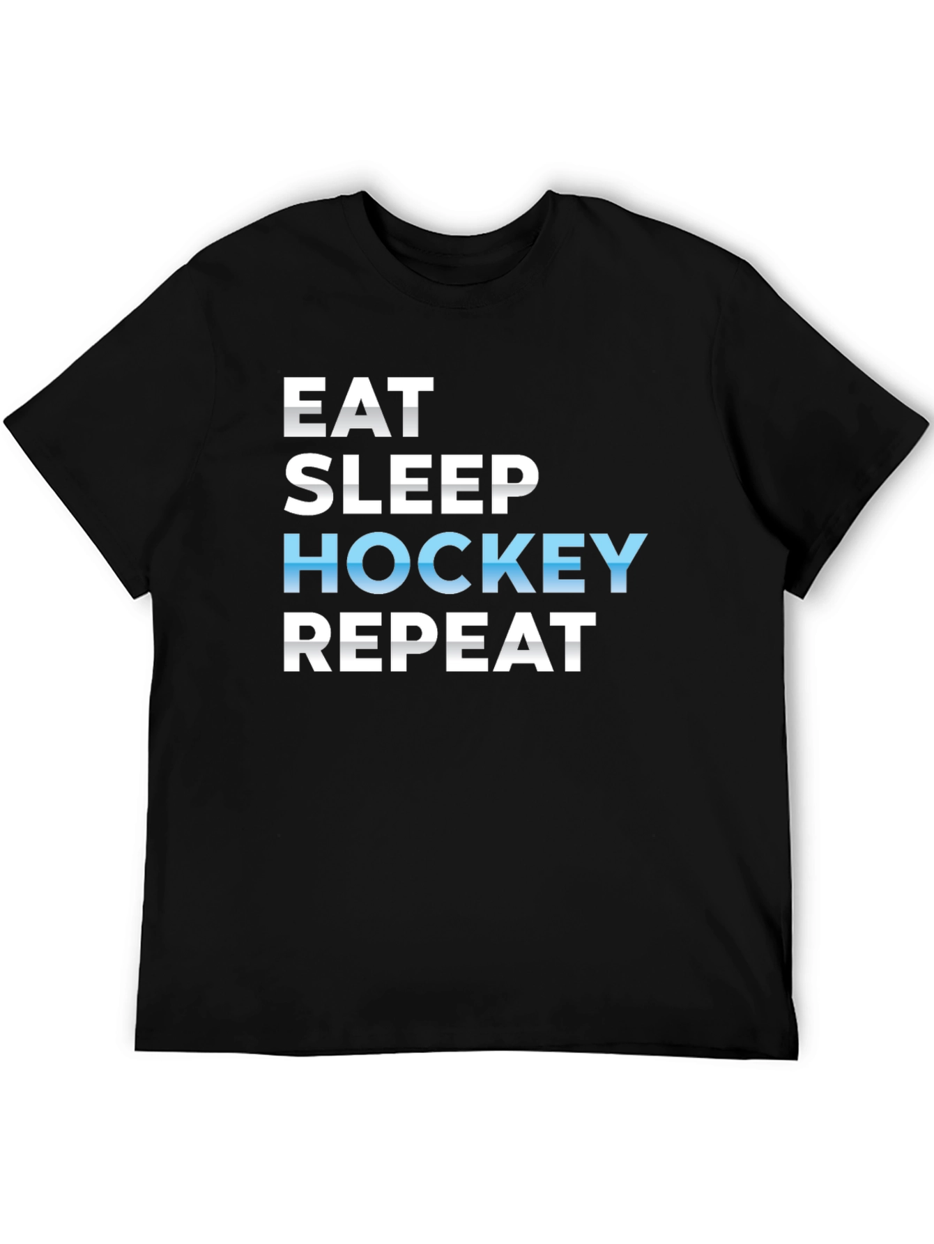 Eat Sleep Hockey Repeat Black T-Shirt