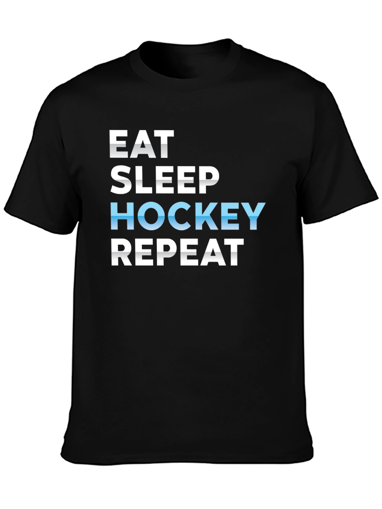 Eat Sleep Hockey Repeat Black T-Shirt