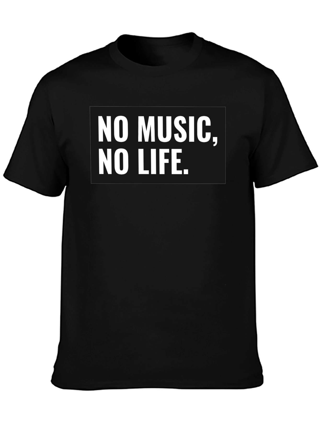 No Music No Life T-Shirt - Black Cotton Tee