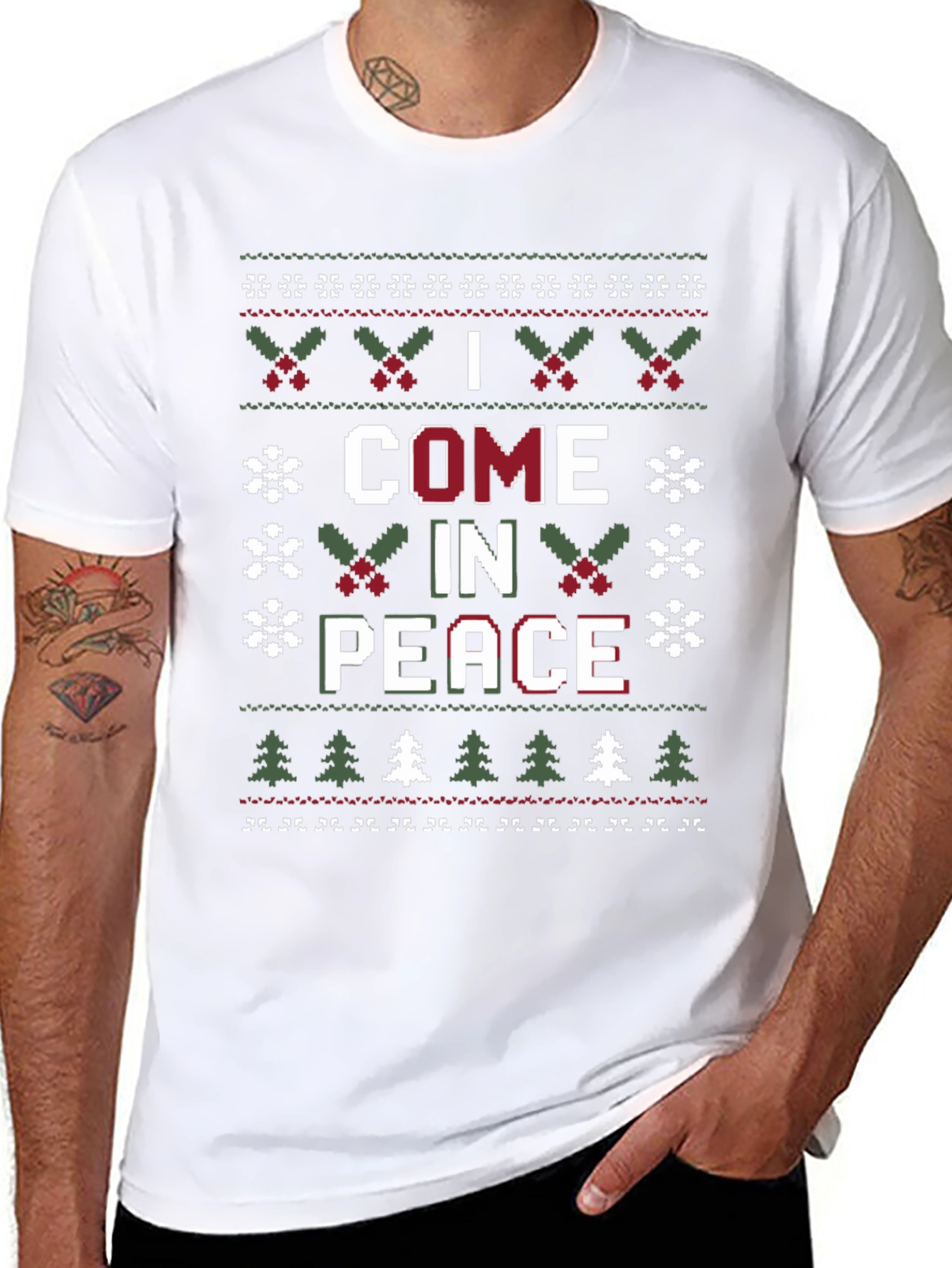 I Come in Peace Ugly Christmas Sweater T-Shirt