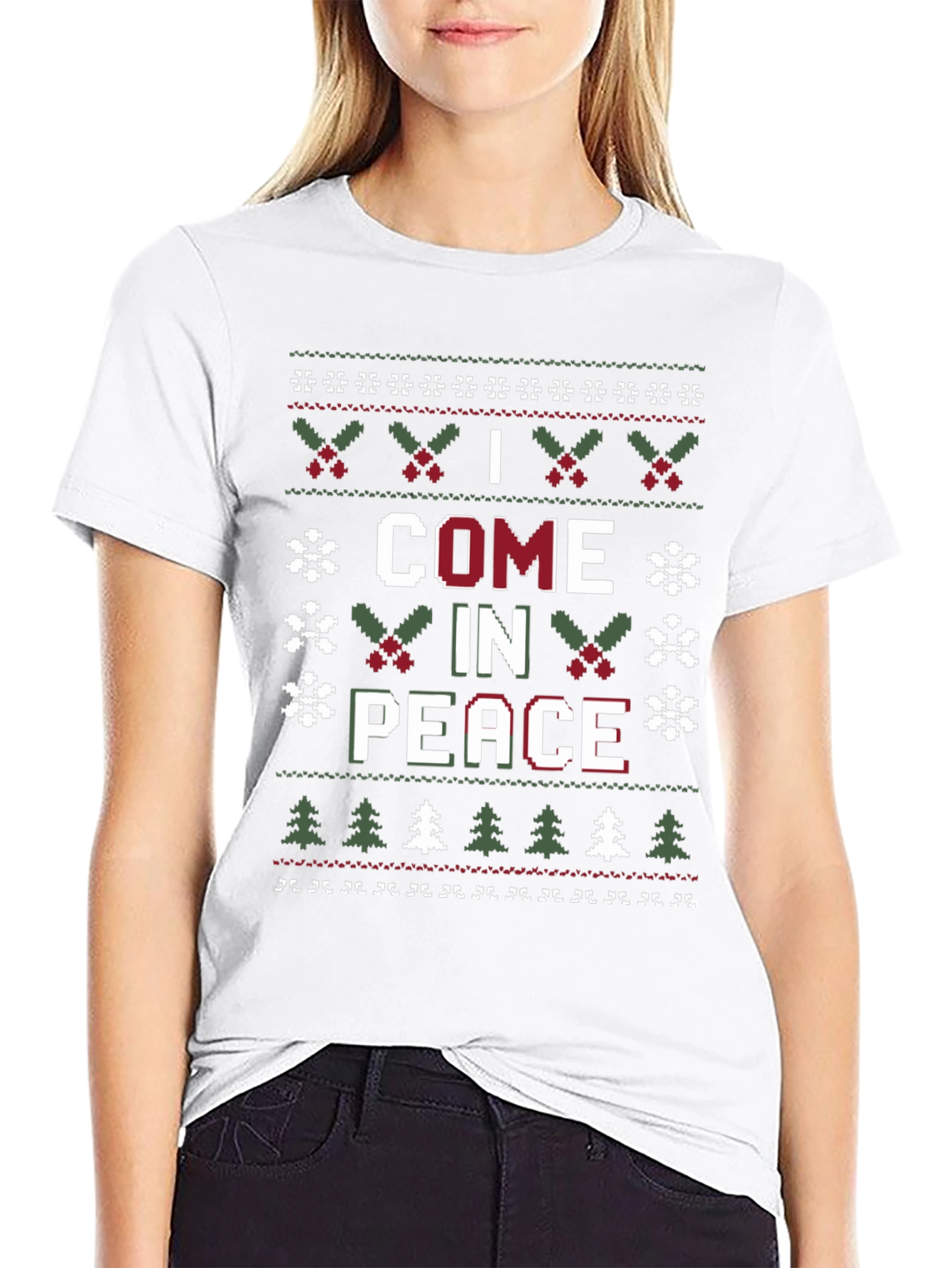 I Come in Peace Ugly Christmas Sweater T-Shirt