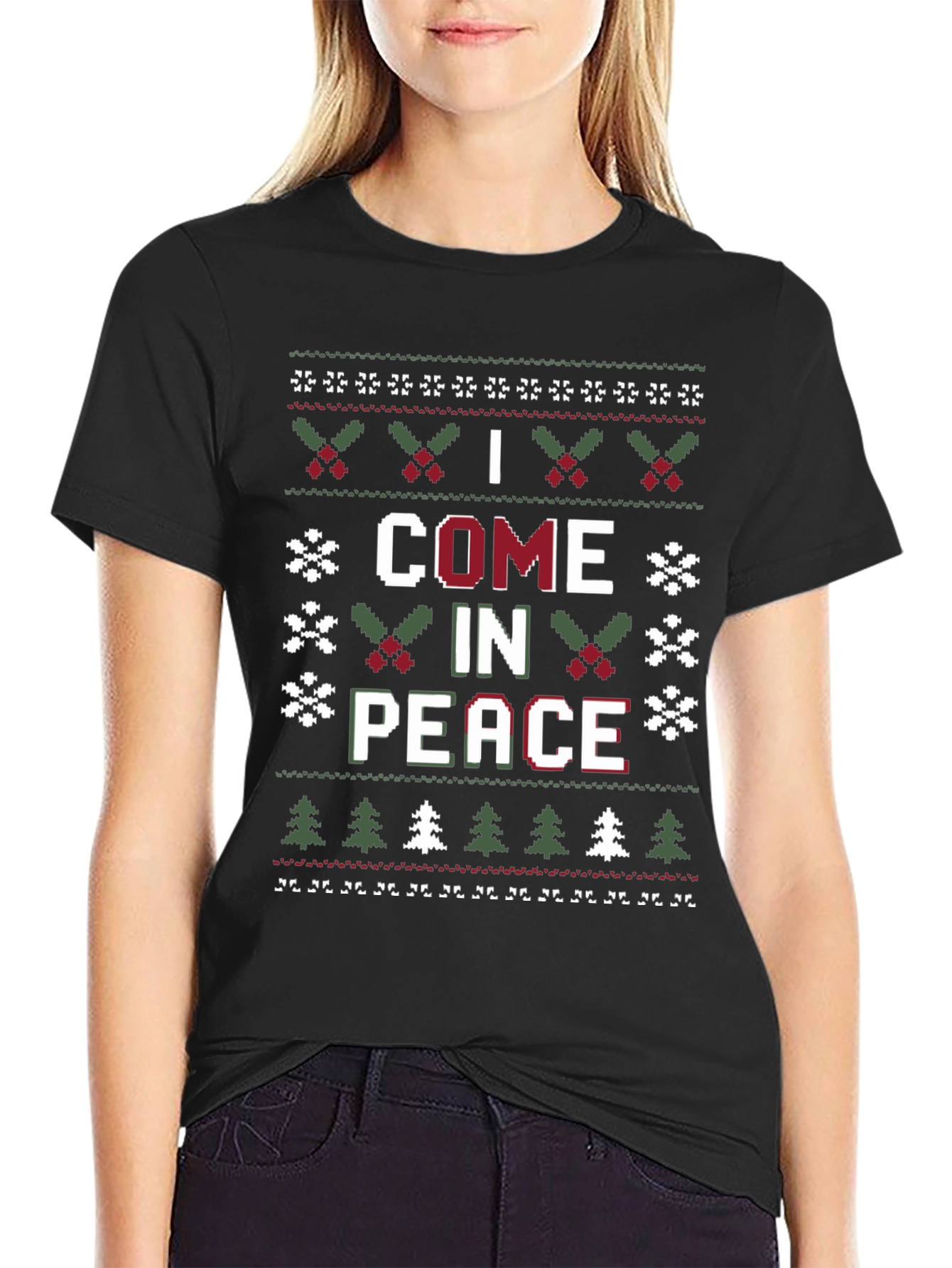 I Come in Peace Ugly Christmas Sweater T-Shirt