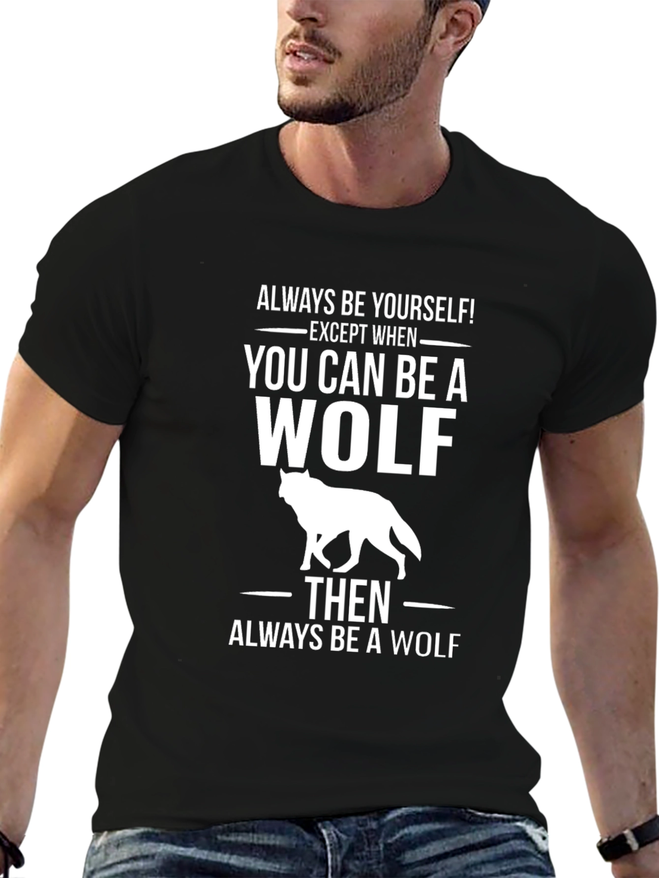 Be A Wolf Graphic Tee - Trendy T-Shirt