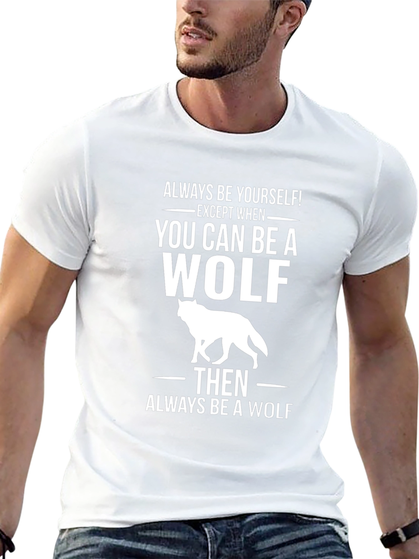 Be A Wolf Graphic Tee - Trendy T-Shirt