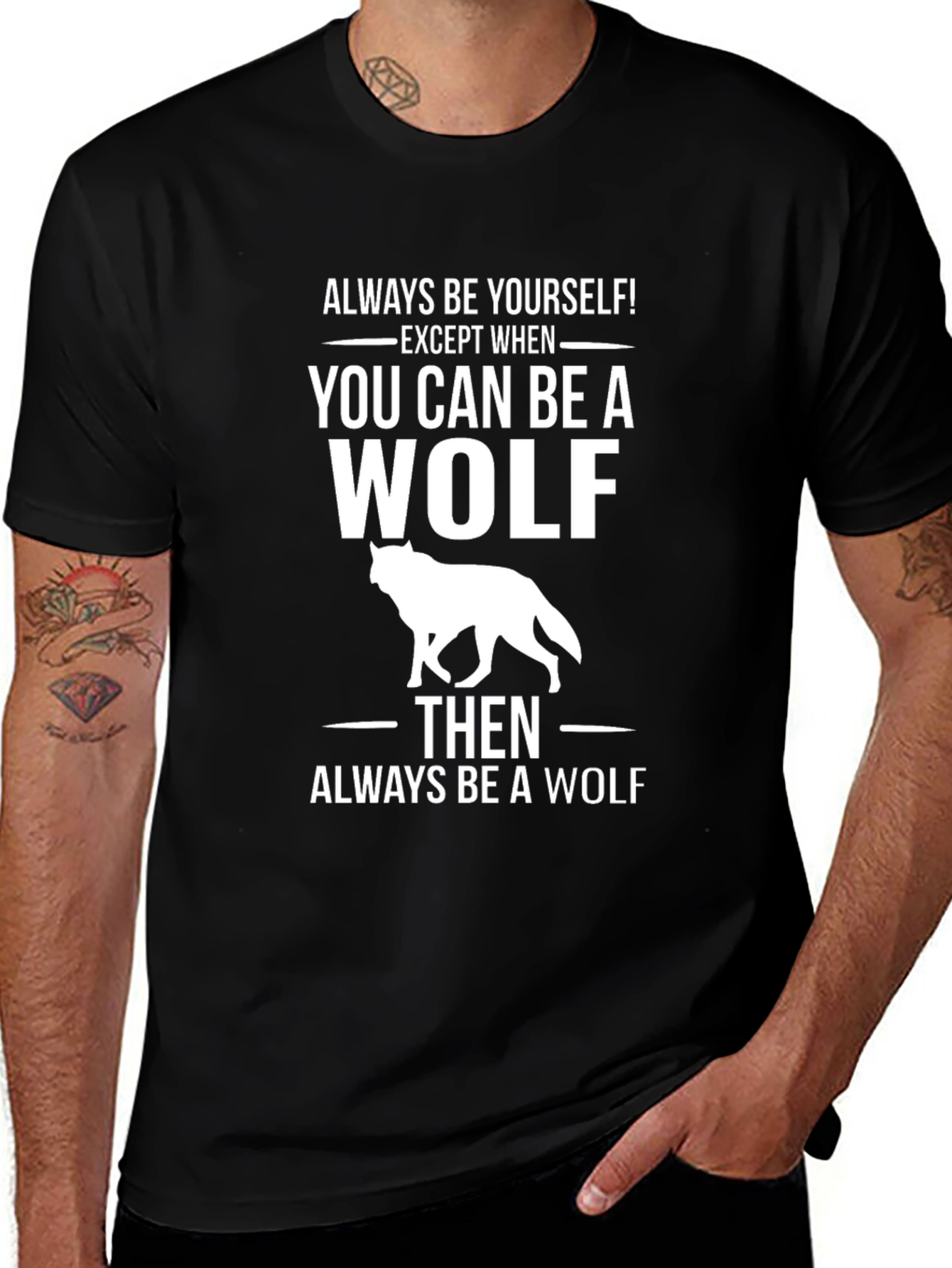 Be A Wolf Graphic Tee - Trendy T-Shirt