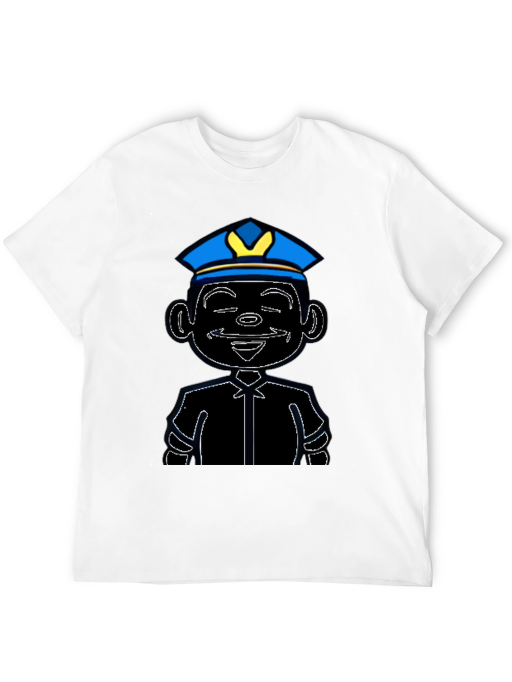 Cartoon Cop T-Shirt - Graphic Print Tee