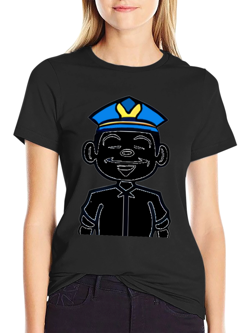 Cartoon Cop T-Shirt - Graphic Print Tee