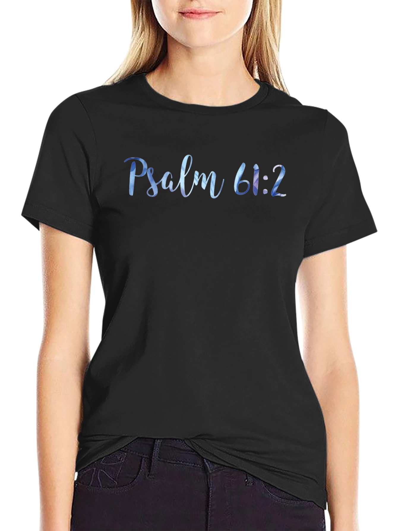 Psalm 61:2 Graphic Tee - Black Christian T-Shirt