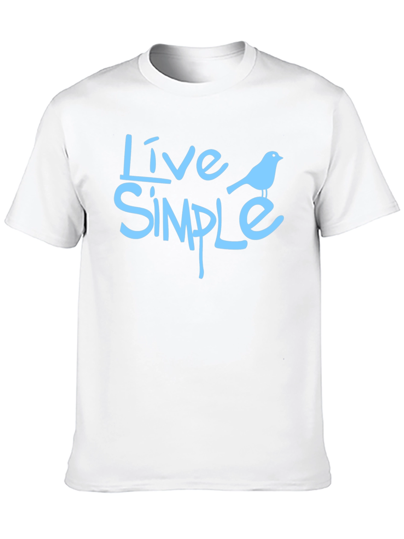 Live Simple Bird Graphic Black T-Shirt