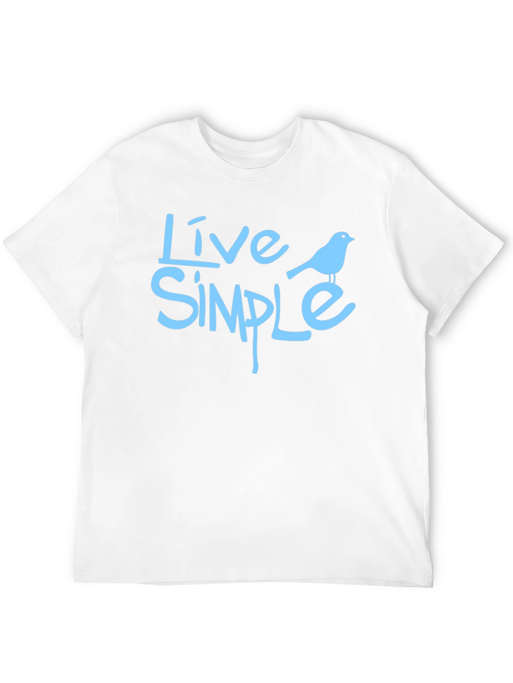 Live Simple Bird Graphic Black T-Shirt