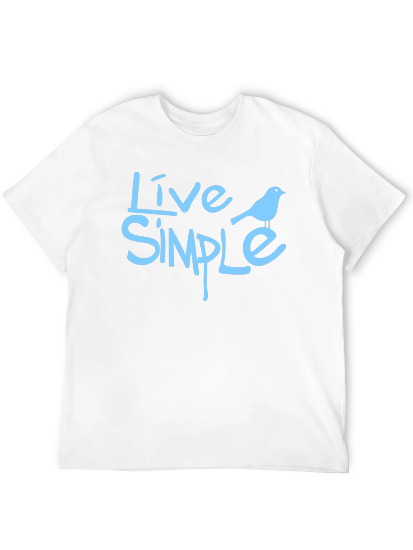 Live Simple Bird Graphic Black T-Shirt