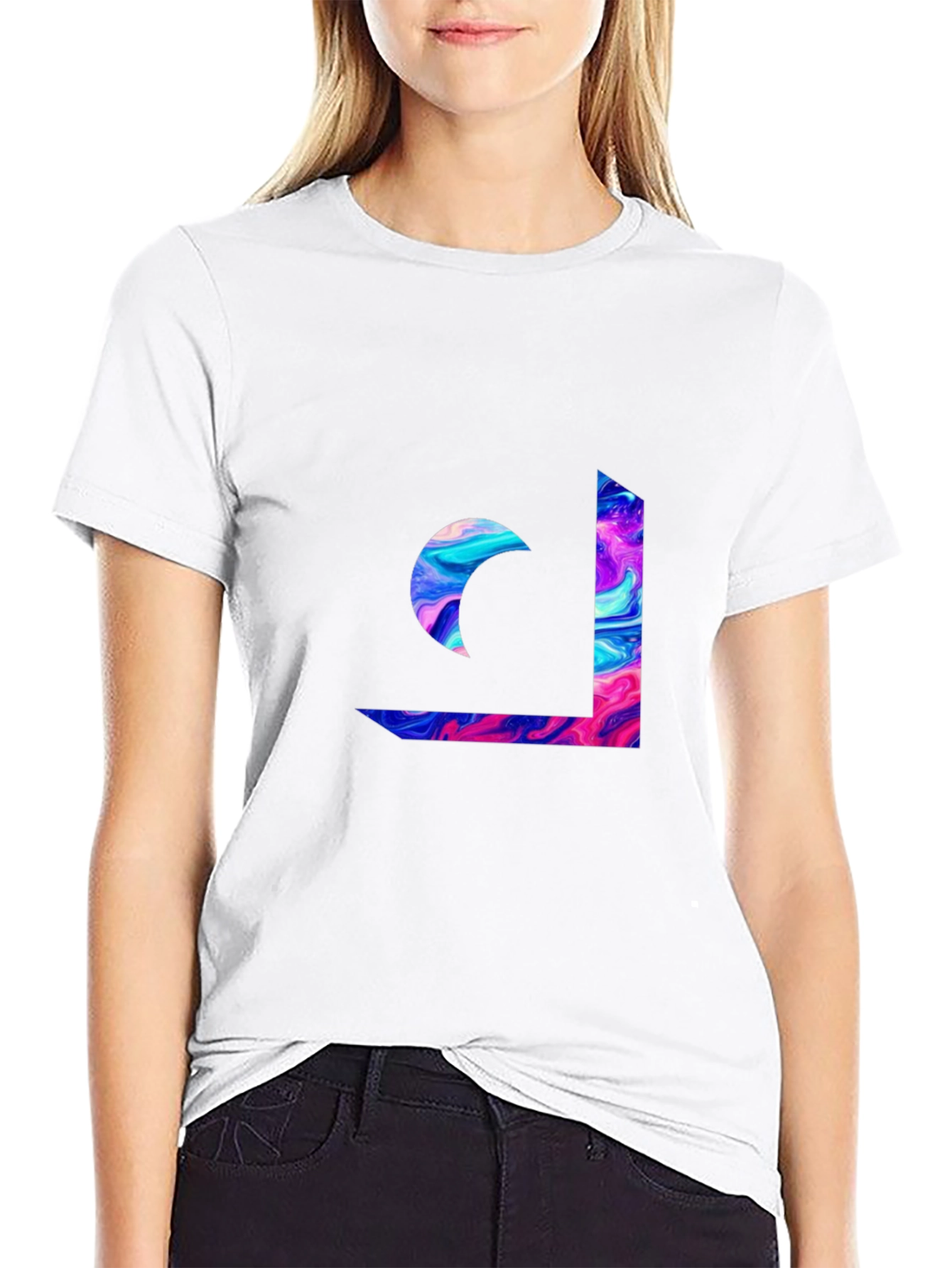 Abstract Swirl Graphic Tee - Modern Casual Style