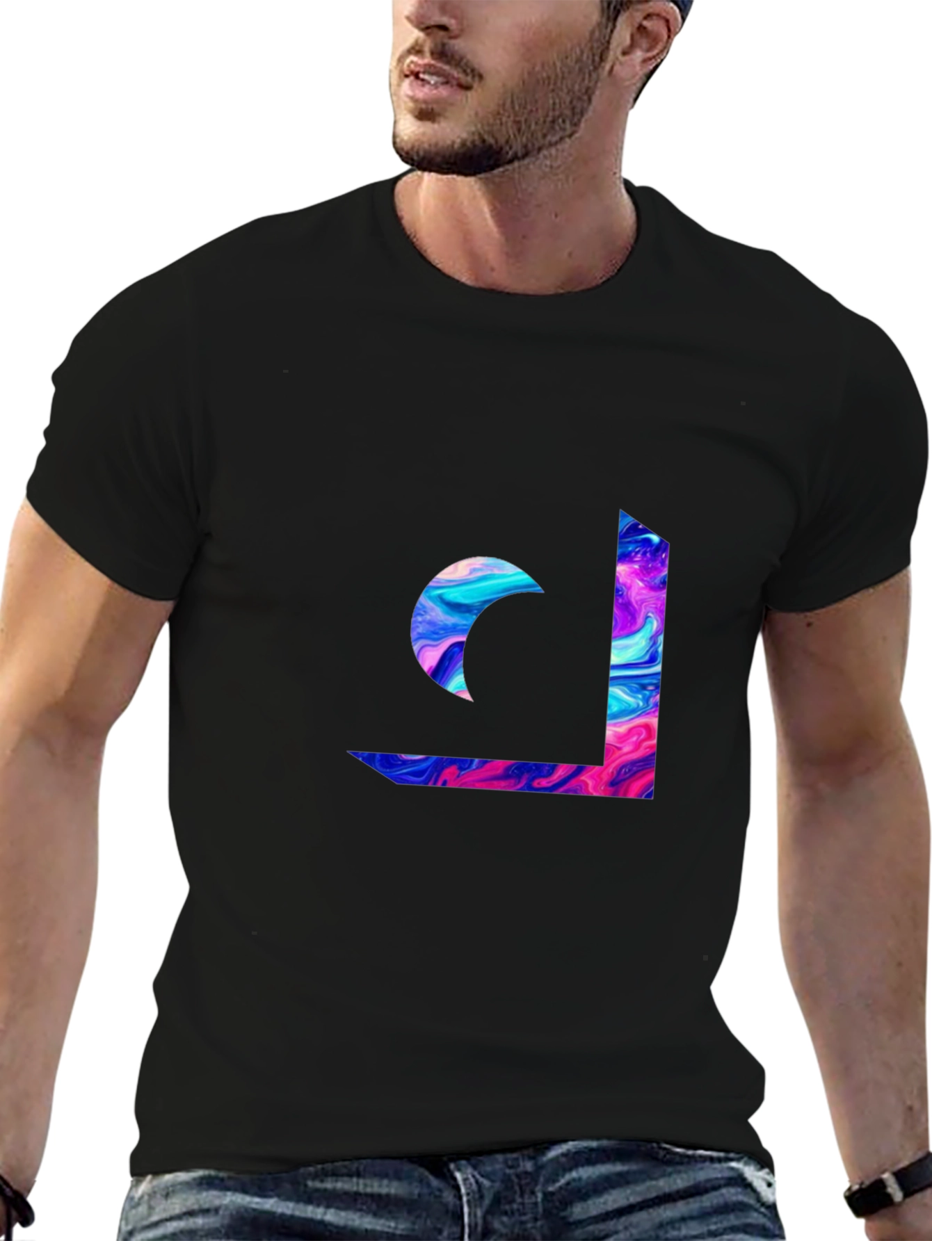 Abstract Swirl Graphic Tee - Modern Casual Style