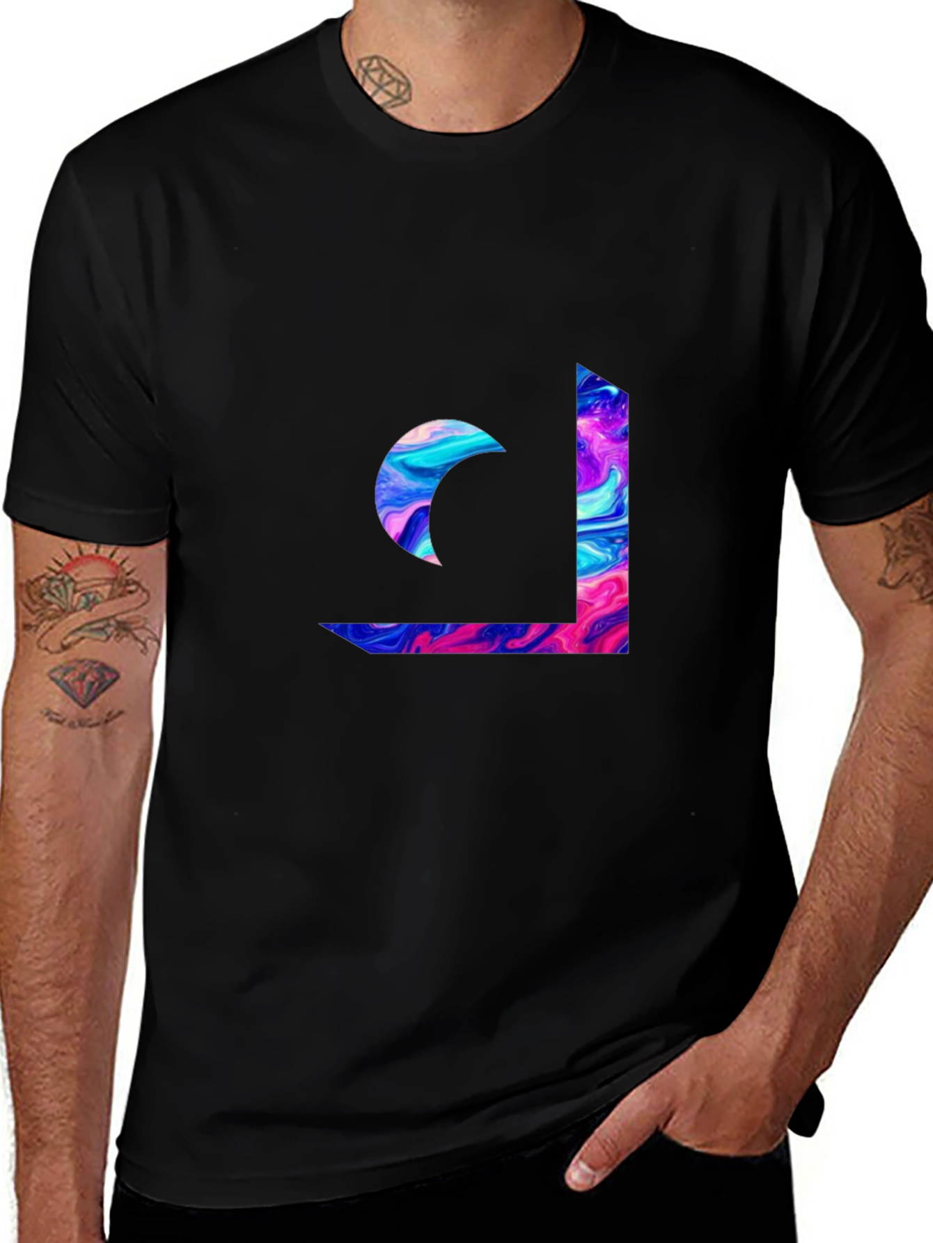 Abstract Swirl Graphic Tee - Modern Casual Style