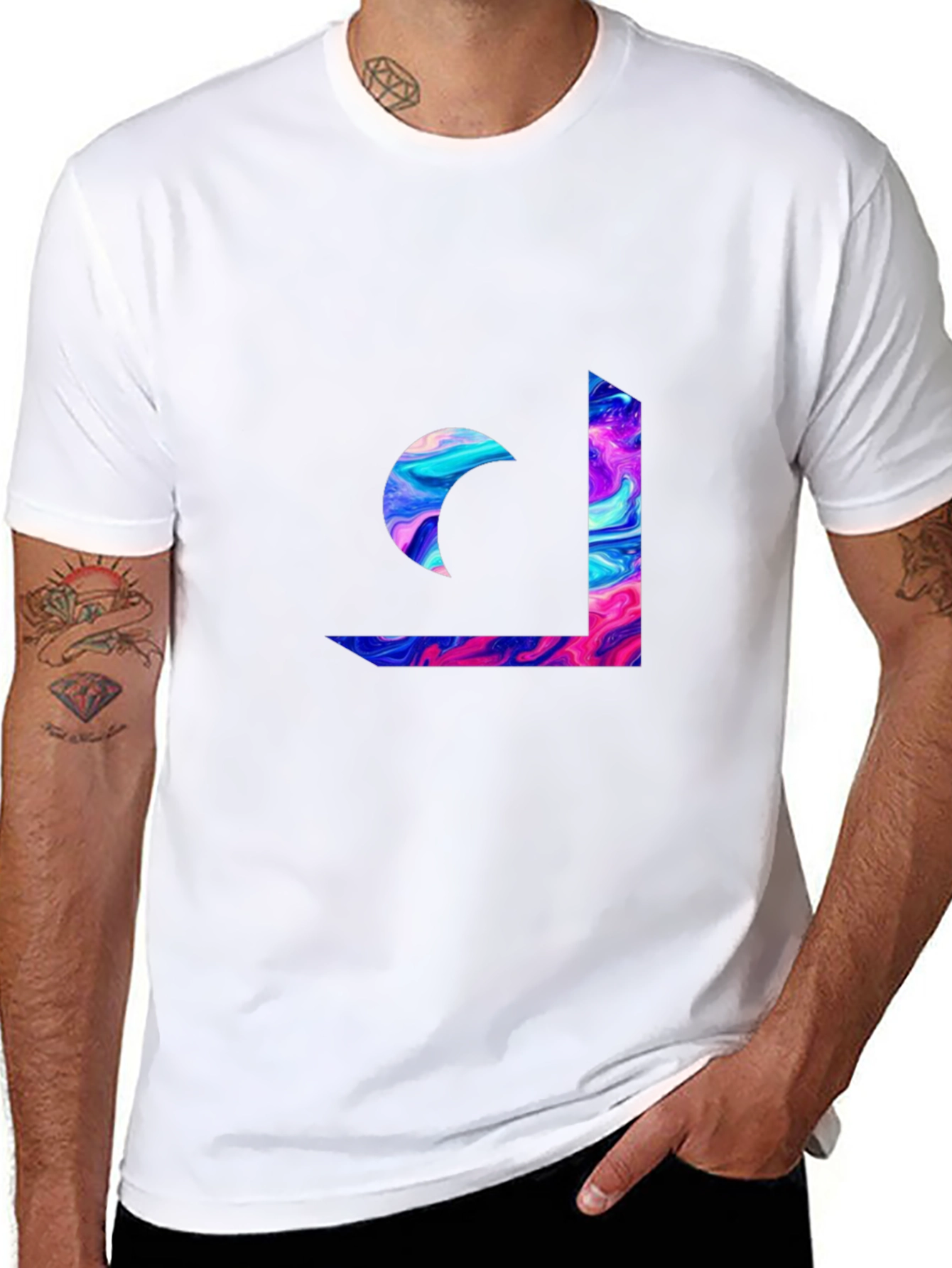 Abstract Swirl Graphic Tee - Modern Casual Style