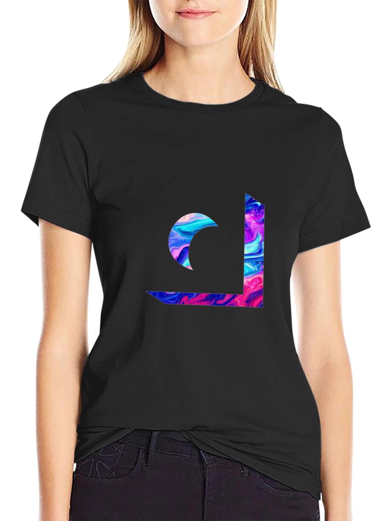 Abstract Swirl Graphic Tee - Modern Casual Style