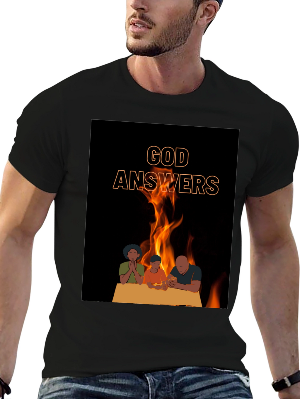 God Answers Graphic Tee - Family Prayer