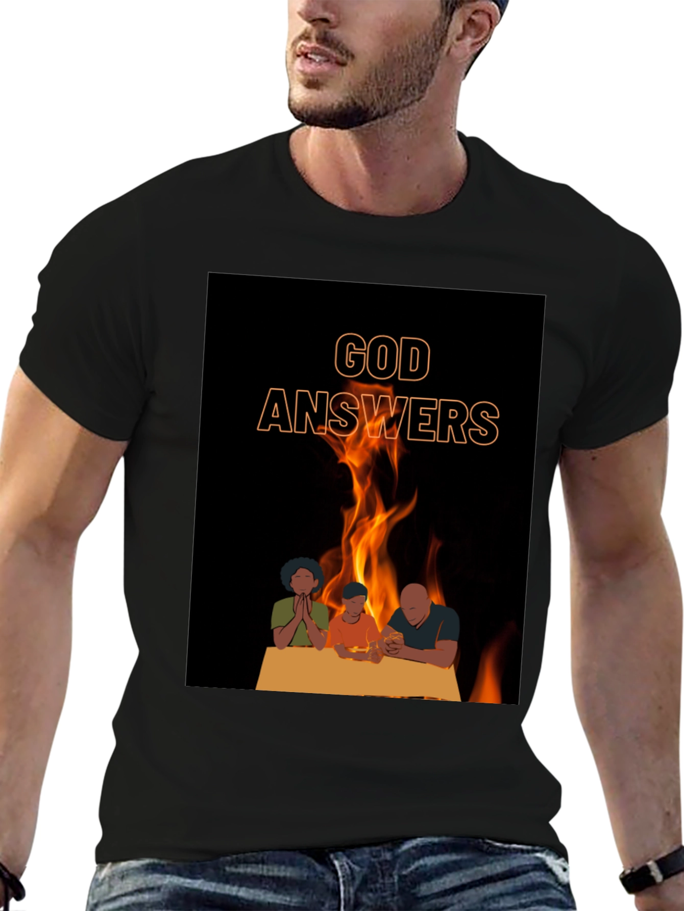 God Answers Graphic Tee - Family Prayer