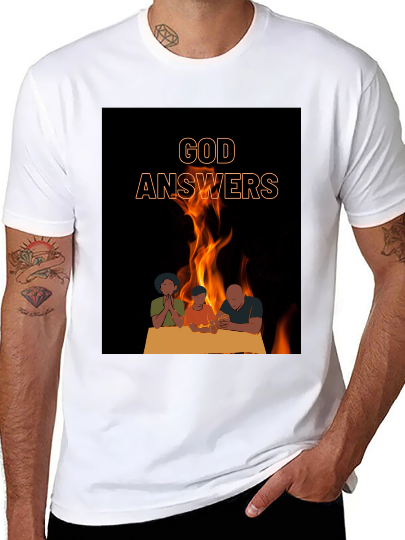 God Answers Graphic Tee - Family Prayer