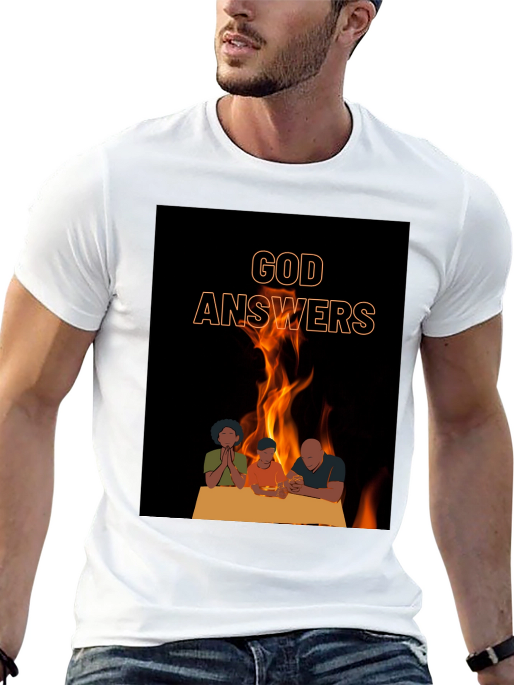 God Answers Graphic Tee - Family Prayer