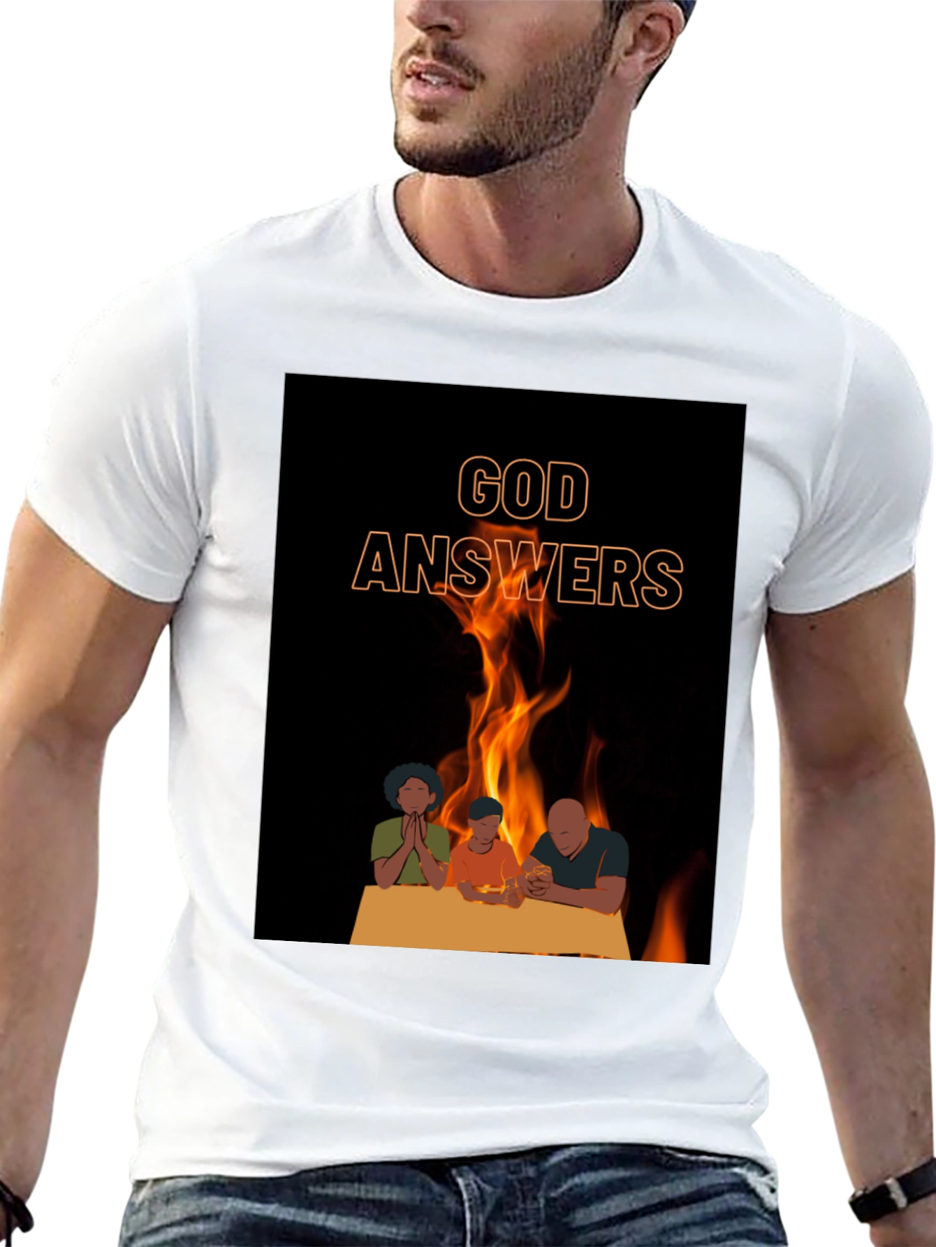 God Answers Graphic Tee - Family Prayer