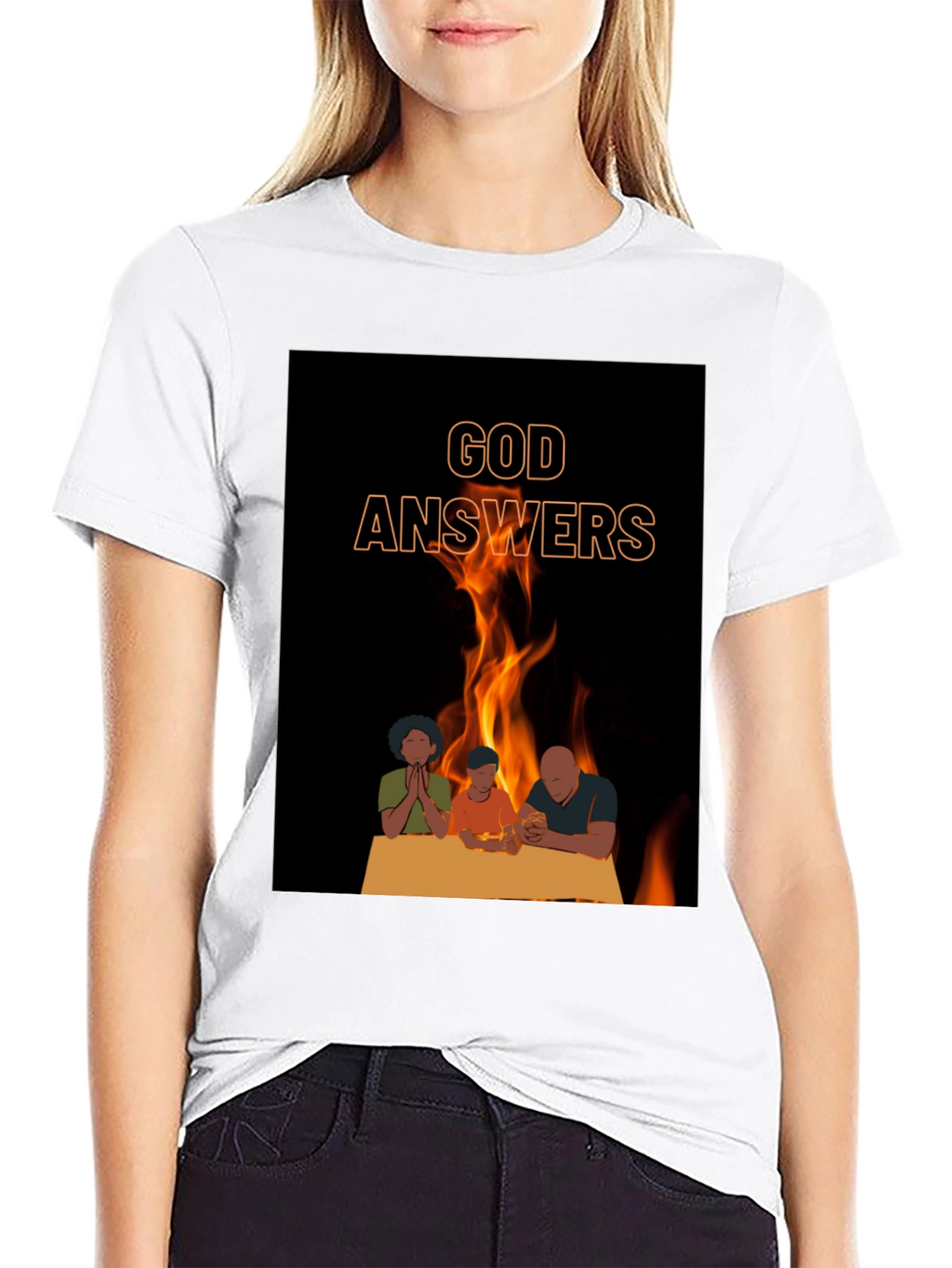 God Answers Graphic Tee - Family Prayer