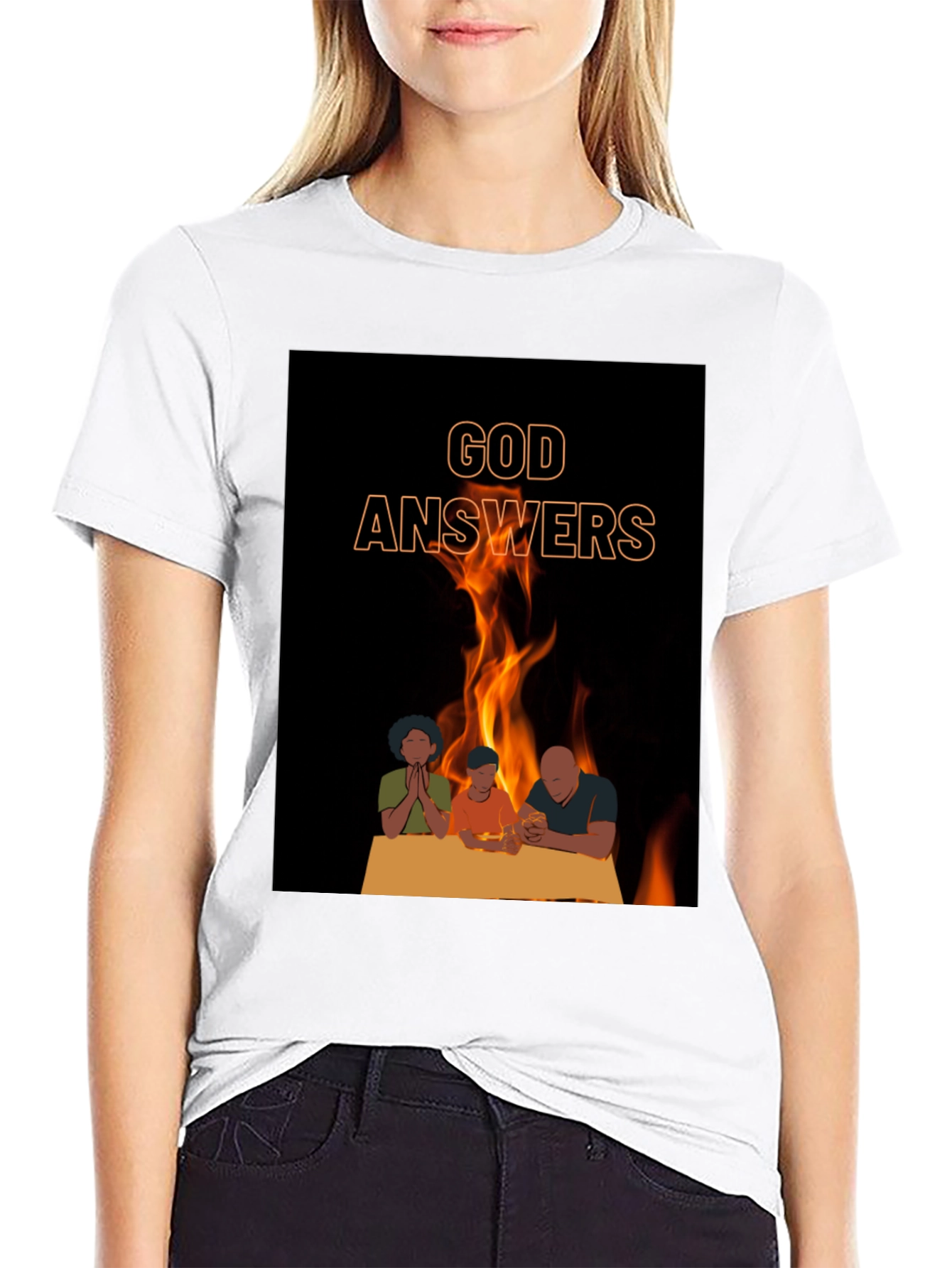 God Answers Graphic Tee - Family Prayer