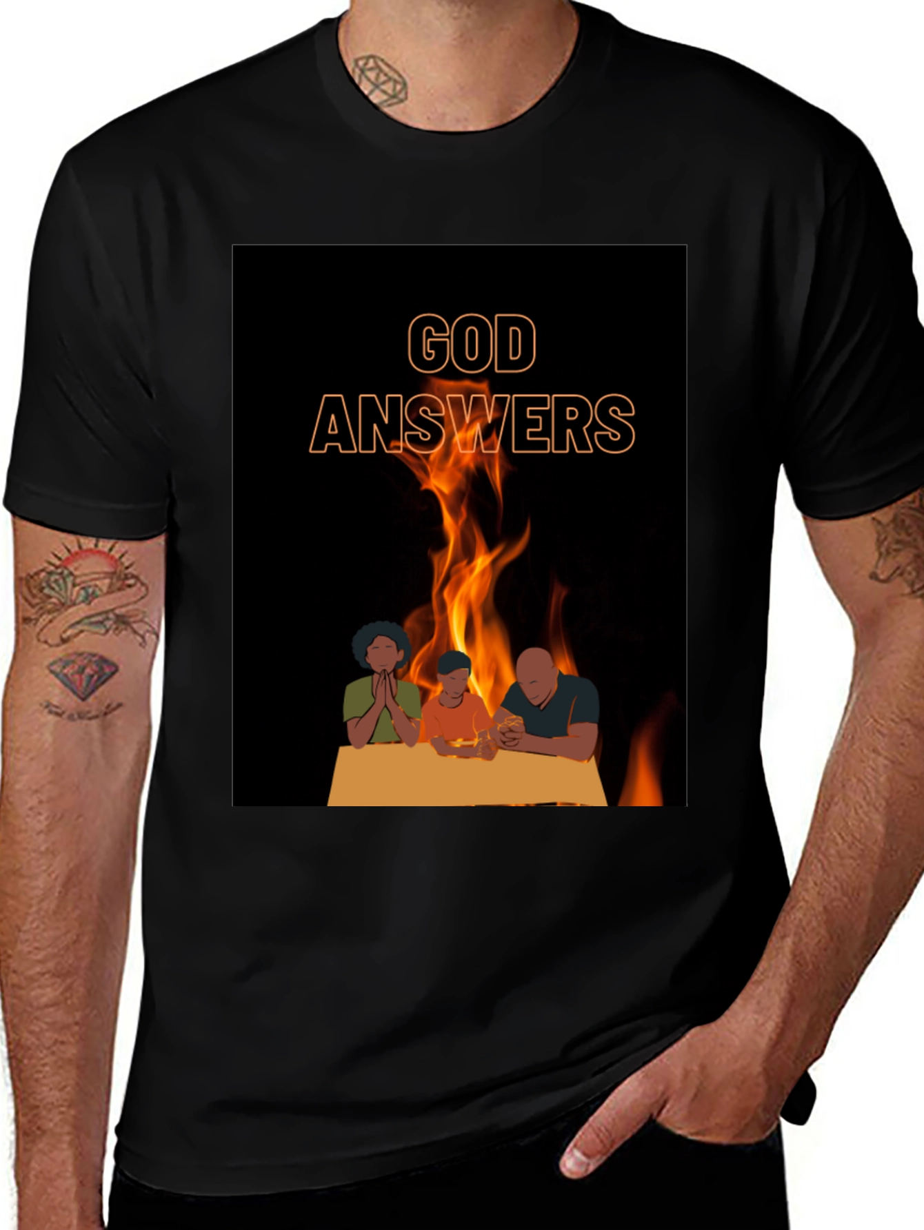 God Answers Graphic Tee - Family Prayer