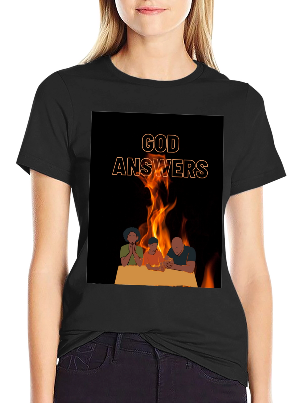 God Answers Graphic Tee - Family Prayer