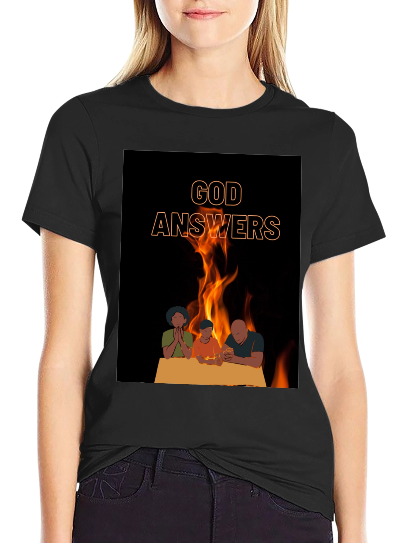 God Answers Graphic Tee - Family Prayer