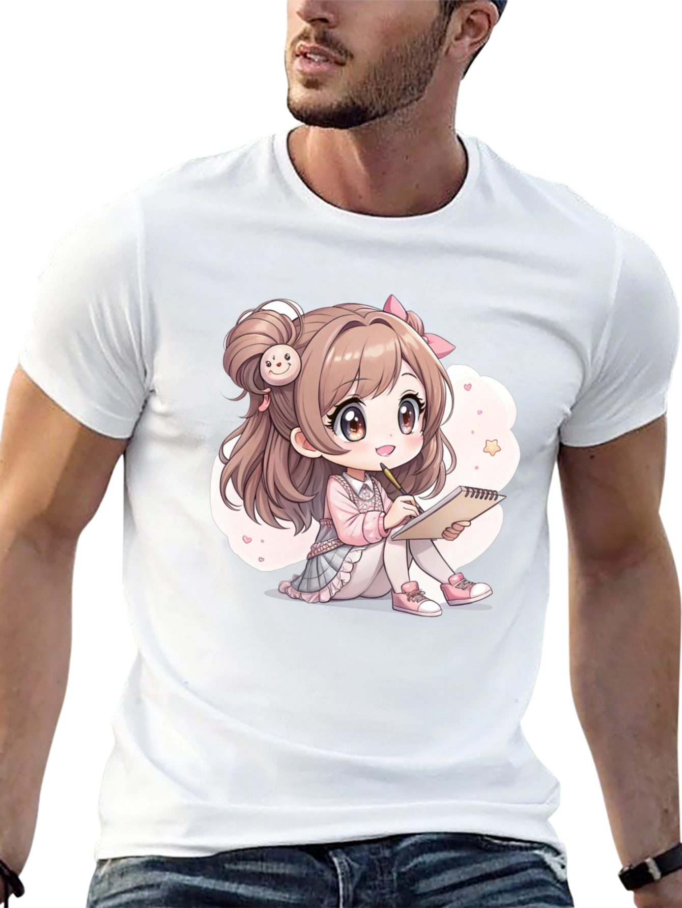 Kawaii Anime Girl Graphic Tee - Cute & Stylish!