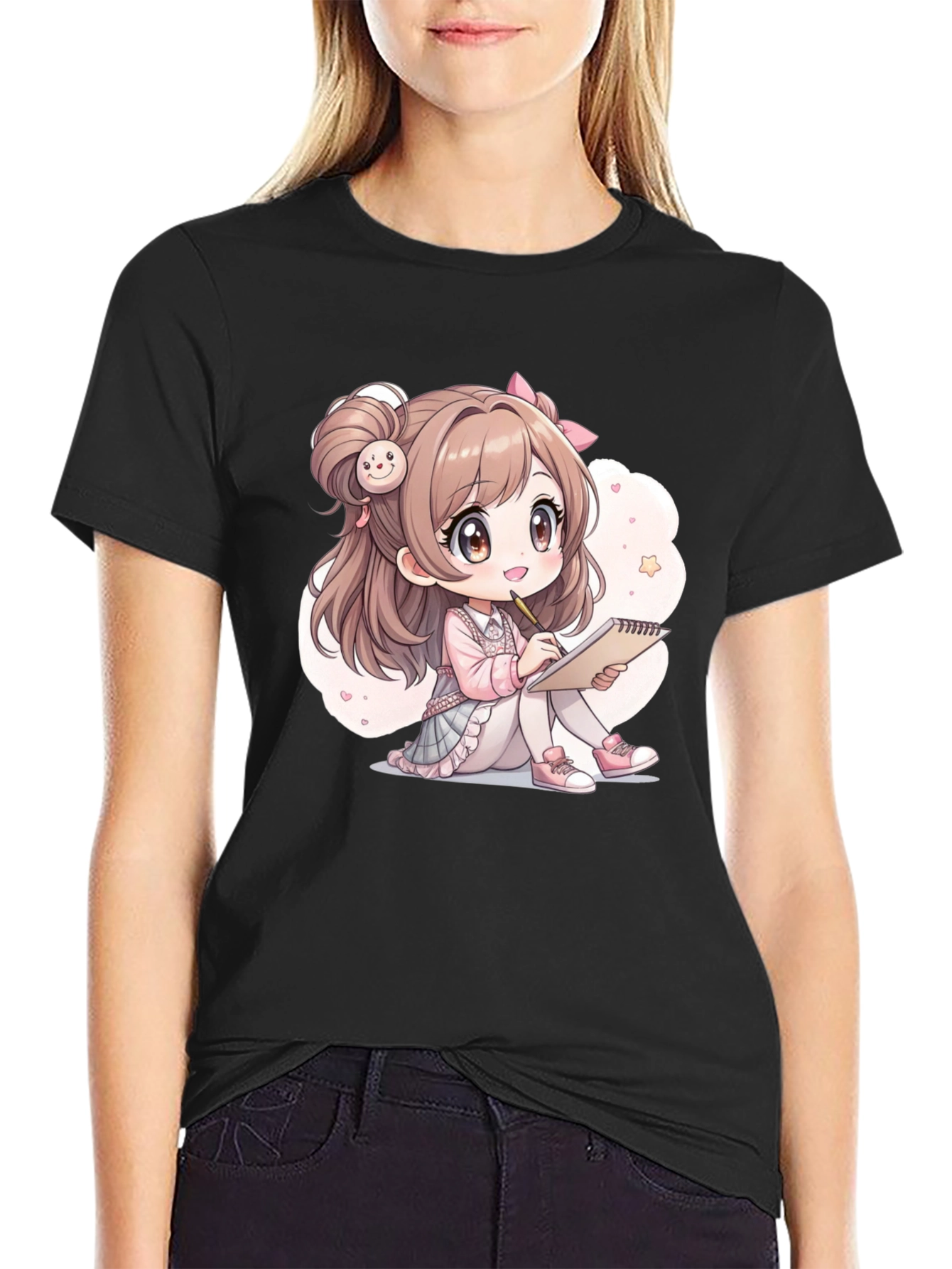 Kawaii Anime Girl Graphic Tee - Cute & Stylish!
