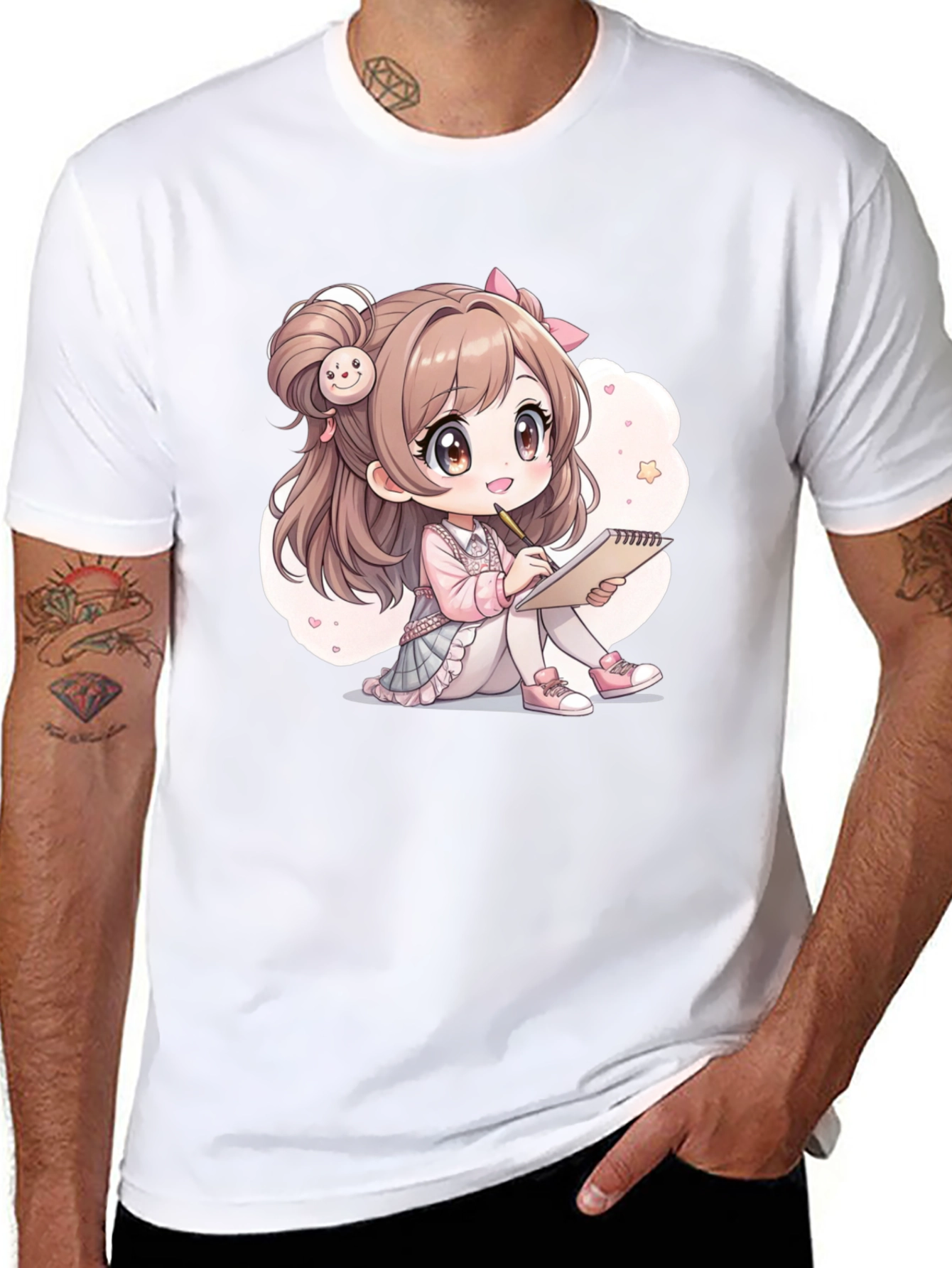 Kawaii Anime Girl Graphic Tee - Cute & Stylish!